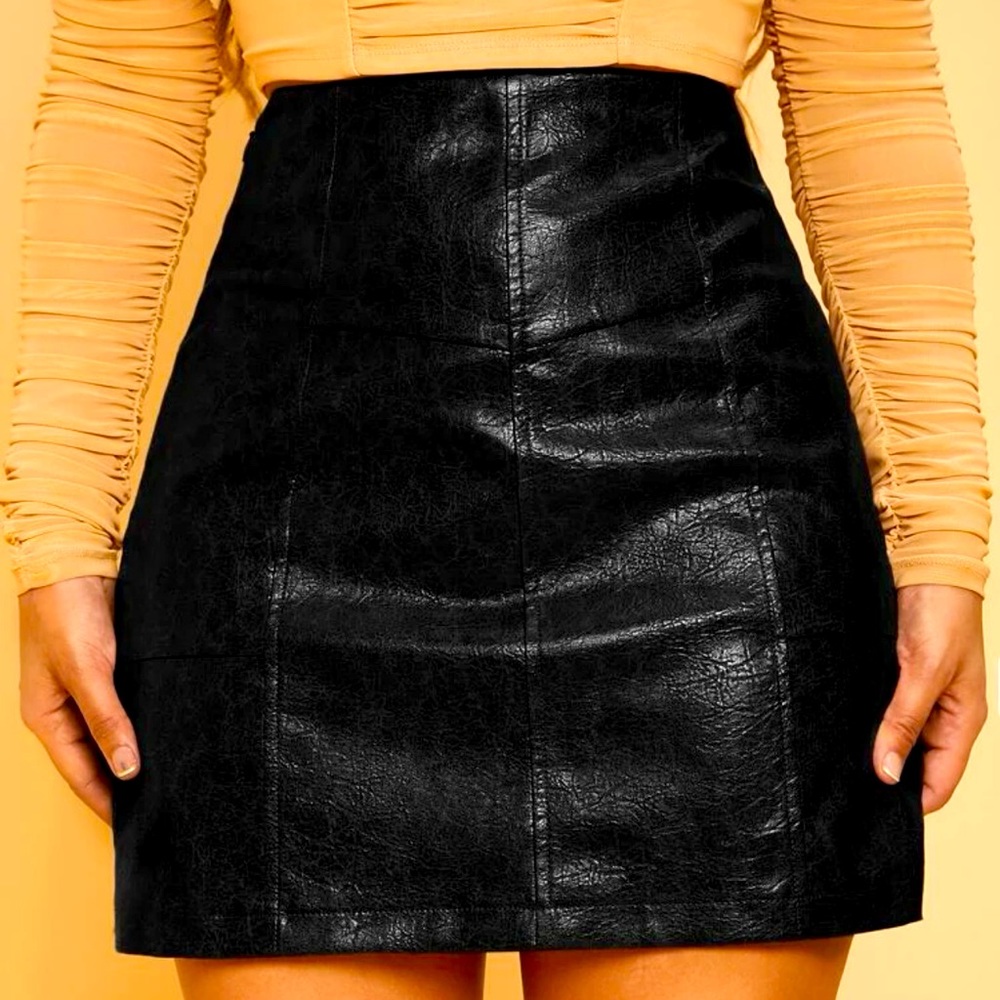 Black leather skirt